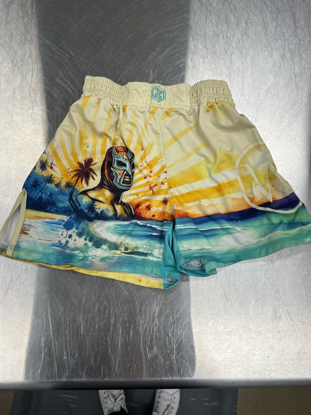 Muay Thai Boxing Mexican Wrestler Men's Tropical Graphic Shorts size AL